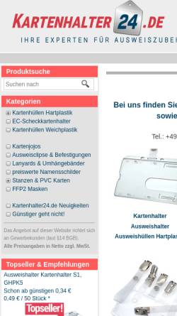 Vorschau der mobilen Webseite www.kartenhalter24.de, Kartenhalter24