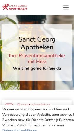 Vorschau der mobilen Webseite georg-apotheke-leipzig.de, Sanct Georg Apotheken