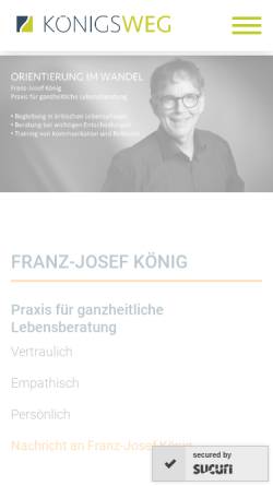 Vorschau der mobilen Webseite www.koenigsweg.de, König-Strategie GmbH