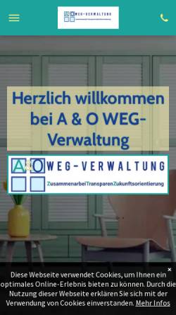 Vorschau der mobilen Webseite www.ao-weg-verwaltung.de, A & O WEG-Verwaltung