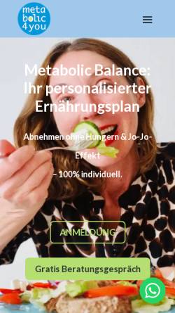 Vorschau der mobilen Webseite www.metabolic4you.ch, metabolic4you