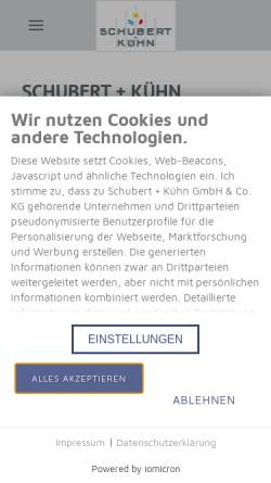 Vorschau der mobilen Webseite www.schubert-kuehn.de, Schubert + Kühn GmbH & Co. KG