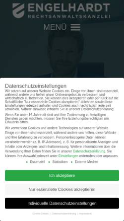 Vorschau der mobilen Webseite www.engelhardt-rechtsanwaelte.de, Anwalt für Medizinrecht und Versicherungsrecht | Engelhardt Rechtsanwaltskanzlei