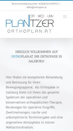 Vorschau der mobilen Webseite www.orthoplan.at, Dr. med. Alexander Planitzer Msc.