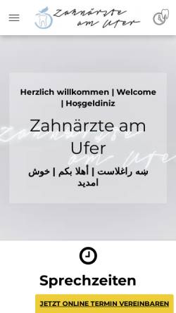 Vorschau der mobilen Webseite www.zahnaerzte-am-ufer.de, Zahnärzte am Ufer - Praxis Dr. med. dent. Bamdad Sarwghad