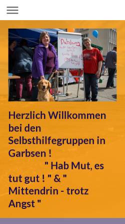 Vorschau der mobilen Webseite www.depressionen-hannover.de, Verein HAB MUT, ES TUT GUT & MITTENDRIN - TROTZ ANGST