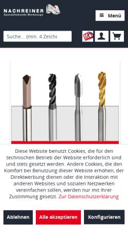 Vorschau der mobilen Webseite www.nachreiner-werkzeuge.de, Nachreiner GmbH