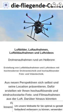 Vorschau der mobilen Webseite die-fliegende-camera.de, die-fliegende-camera