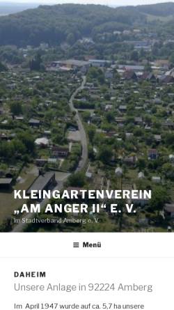 Vorschau der mobilen Webseite www.kgv-anger2.de, Kleingartenanlage Am Anger II e.V.