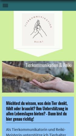 Vorschau der mobilen Webseite www.tierkommunikation-tiertelepathie.de, Tierkommunkation Anke Amthor
