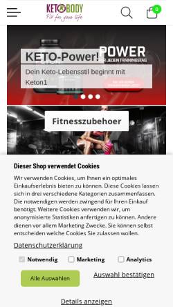 Vorschau der mobilen Webseite keto-body.de, KETO-Body