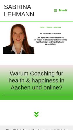Vorschau der mobilen Webseite www.sabrina-lehmann.de, Sabrina Lehmann Coaching Training Beratung