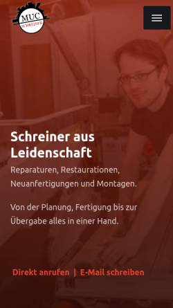 Vorschau der mobilen Webseite muc-schreiner.de, MUC Schreiner, Martin Schmid