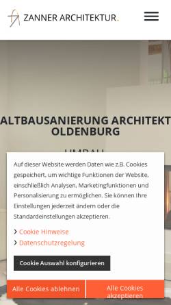 Vorschau der mobilen Webseite www.zanner-architektur.de, Zanner Architektur.