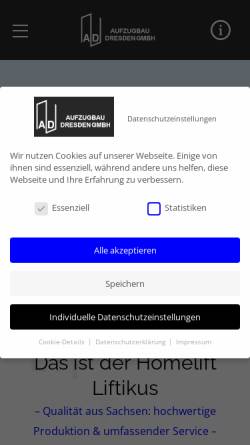 Vorschau der mobilen Webseite www.homelift-liftikus.de, Homelift Liftikus