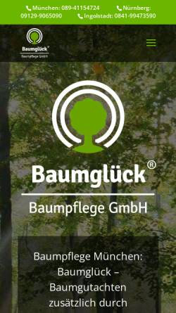 Vorschau der mobilen Webseite www.baumglueck.de, Baumglück Baumpflege GmbH