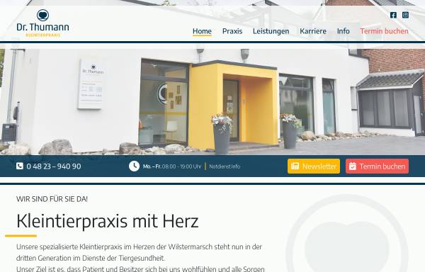 Vorschau von www.tierarzt-thumann.de, Kleintierpraxis Thumann