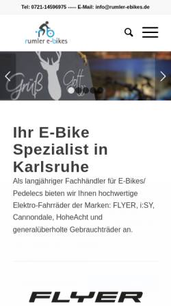 Vorschau der mobilen Webseite www.rumler-ebikes.de, Rumler E-Bikes