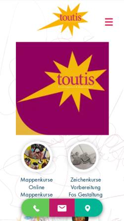 Vorschau der mobilen Webseite www.toutis.de, toutis Kreativ Agentur