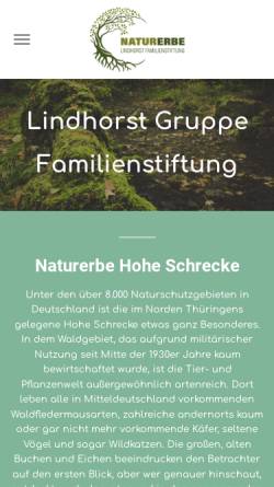 Vorschau der mobilen Webseite www.lindhorst-gruppe-naturerbe.de, Lindhorst Gruppe Familienstiftung Naturerbe