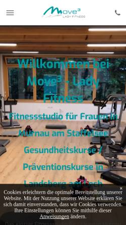 Vorschau der mobilen Webseite www.movehoch3.de, Move³ - Lady Fitness