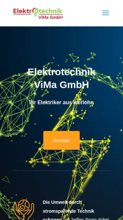 Vorschau der mobilen Webseite elektrotechnik-vima.de, Elektrotechnik ViMa GmbH