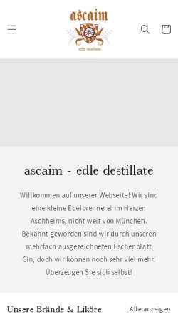 Vorschau der mobilen Webseite ascaim.com, ascaim