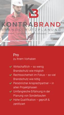 Vorschau der mobilen Webseite www.kontrabrand.de, KONTRABRAND® Brandschutzplanung