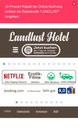 Vorschau der mobilen Webseite landlusthotel.de, Hotel Restaurant Landlust