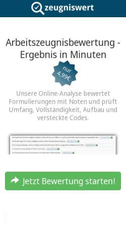 Vorschau der mobilen Webseite www.zeugniswert.de, zeugniswert