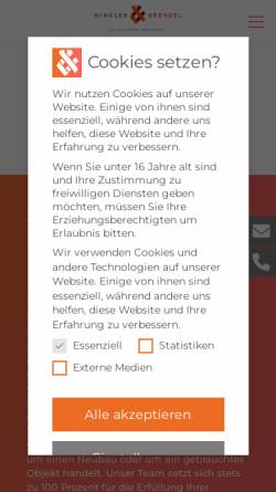 Vorschau der mobilen Webseite www.winklerundbrendel.de, Winkler und Brendel Immobilien GbR