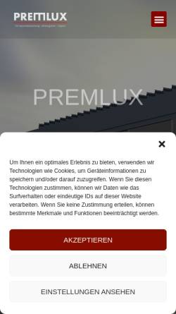 Vorschau der mobilen Webseite www.premlux.de, Premlux
