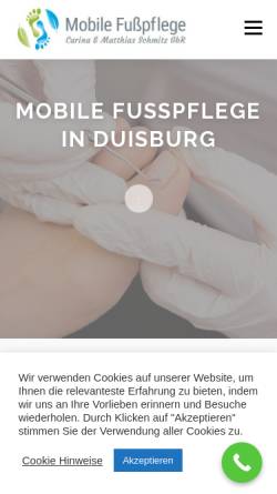 Vorschau der mobilen Webseite fusspflege-in-duisburg.de, Mobile Fußpflege Duisburg - Matthias Schmitz