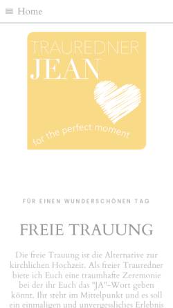Vorschau der mobilen Webseite www.trauredner-jean.de, Trauredner Jean