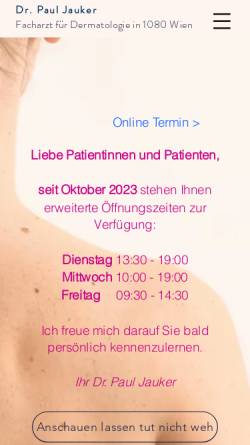 Vorschau der mobilen Webseite www.hautnah-wien.at, Dr. Nadine Reiter