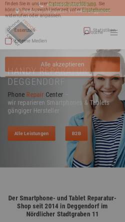 Vorschau der mobilen Webseite phone-repaircenter.de, Phone Repair Center - Handy Reparatur Deggendorf