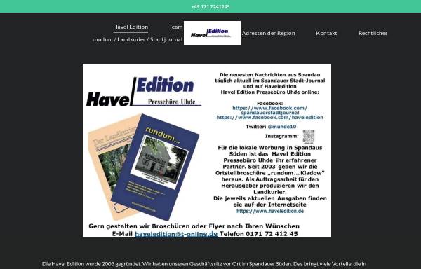 Vorschau von www.haveledition.de, Havel Edition Verlag