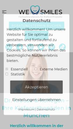 Vorschau der mobilen Webseite www.welovesmiles.de, Welovesmiles – Fachzahnarztpraxis für Kieferorthopädie Dr. Sebastian Krause