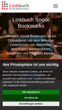 Vorschau der mobilen Webseite lbsbm.de, Linkbuch Social Bookmarks