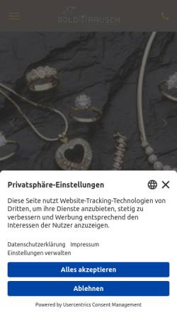 Vorschau der mobilen Webseite www.rt-goldrausch.de, RT Goldrausch Juwelier