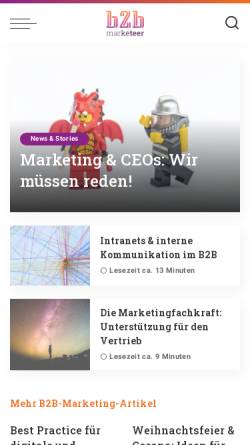 Vorschau der mobilen Webseite b2bmarketeer.de, B2B Marketeer Blog
