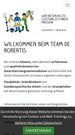 Vorschau der mobilen Webseite www.team-derobertis.de, Team de Robertis
