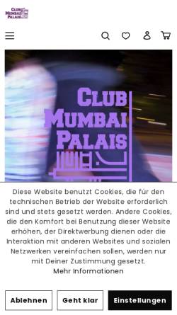 Vorschau der mobilen Webseite www.mumbaiskate.com, Club Mumbai Palais GmbH