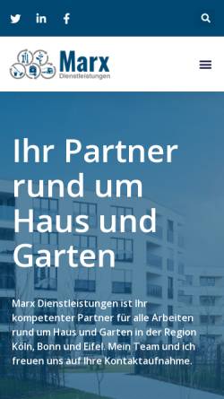 Vorschau der mobilen Webseite marx-haus-garten.de, Marx Dienstleistungen | Inh. Jan Marx