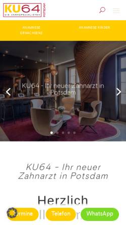 Vorschau der mobilen Webseite ku64.de, KU64 Dr. Ziegler & Partner