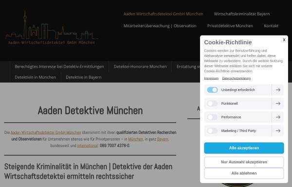Vorschau von www.aaden-detektive-muenchen.de, Aaden Detektei München