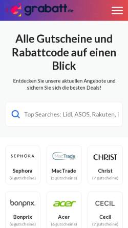 Vorschau der mobilen Webseite www.grabatt.de, Grabatt