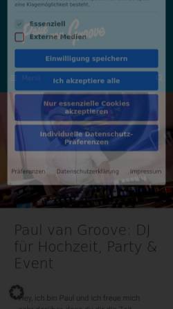 Vorschau der mobilen Webseite www.paulvangroove.de, Paul van Groove