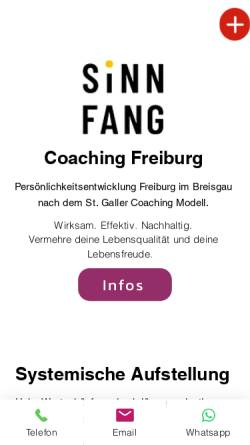 Vorschau der mobilen Webseite www.systemisches-coaching-freiburg.com, Sinnfang Coaching