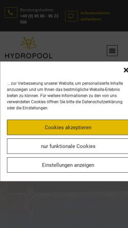 Vorschau der mobilen Webseite www.hydropools.de, Hydropool Deutschland GmbH